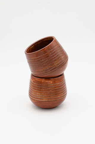Ribbed Cup in Burnt Earth