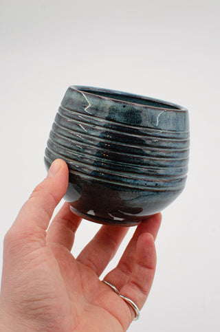 Ribbed Cup in Mineral Blue