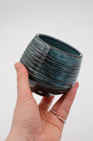 Ribbed Cup in Mineral Blue