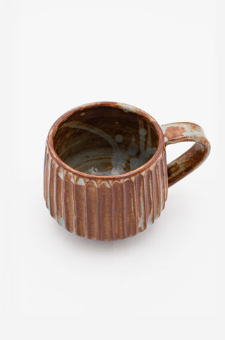 Fluted Mug in Toasted Blue Ash