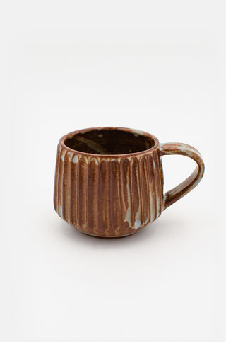 Fluted Mug in Toasted Blue Ash