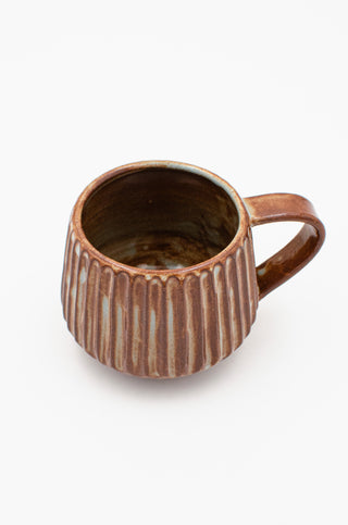 Fluted Mug in Toasted Blue Ash
