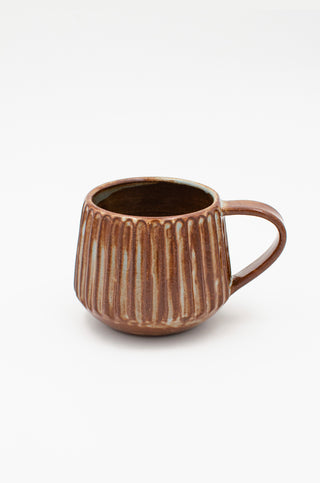 Fluted Mug in Toasted Blue Ash