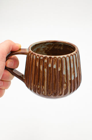 Fluted Mug in Toasted Blue Ash